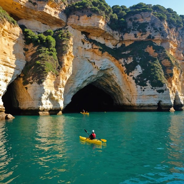 Où trouver les plus belles grottes marines pour faire du kayak en Algarve, Portugal?
